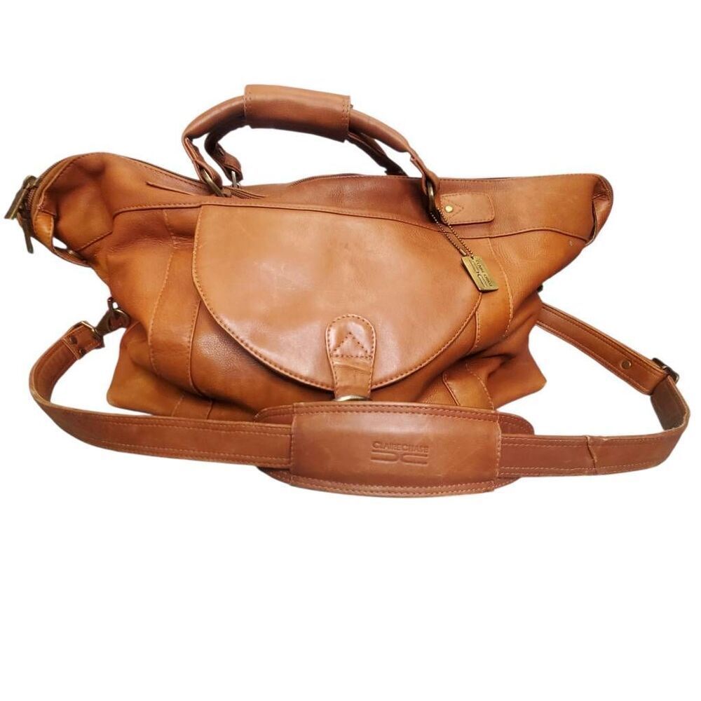 Claire Chase Leather Laramie Duffel Travel Weekender Carry on Bag